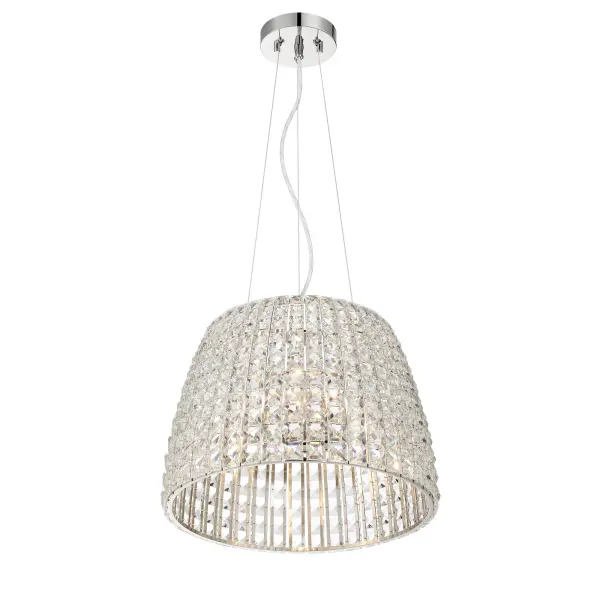The Via Roma pendant combines sparkling crystal elements with polished nickel hardware for a sophisticated look. At 16 inches wide, it's perfectly sized for intimate dining spaces, kitchen islands, or entryways. - alternate view