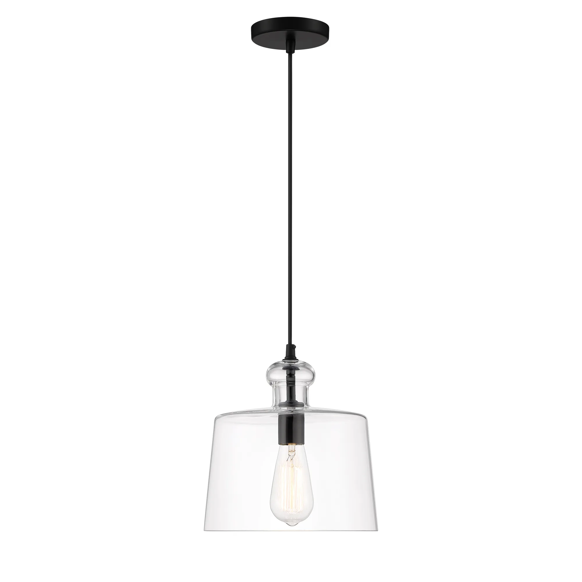 Clarity 1-Light Pendant in Coal Black