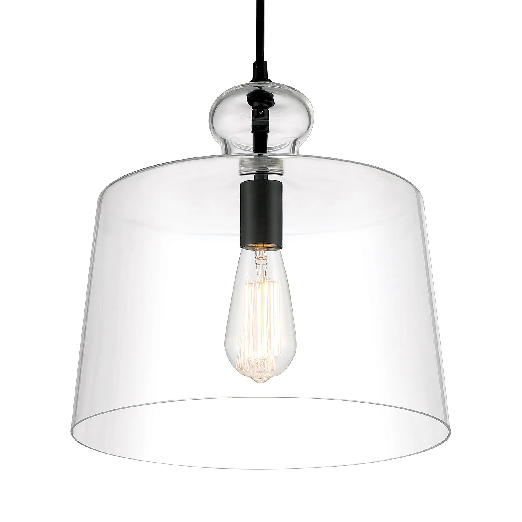 Clarity 1-Light Pendant in Coal Black