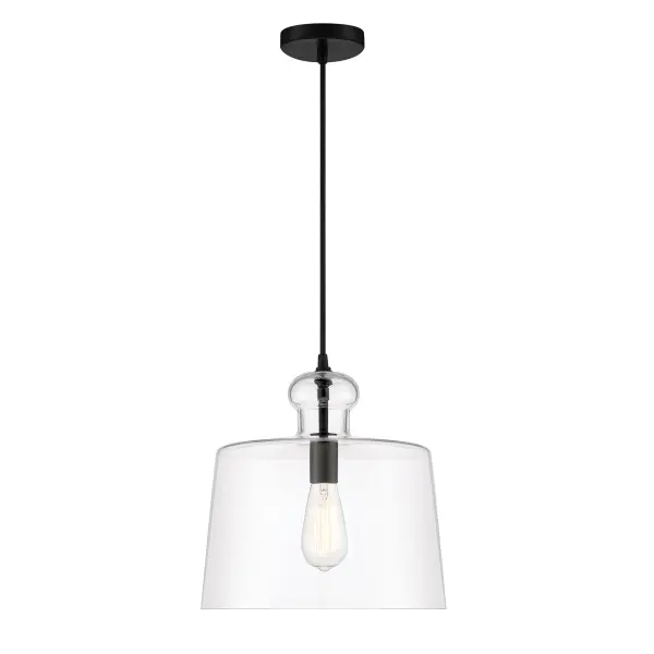 Clarity 1-Light Pendant in Coal Black - Image 2