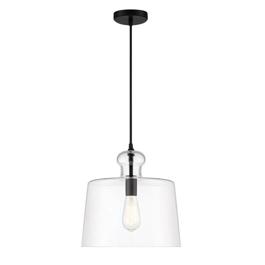 Clarity 1-Light Pendant in Coal Black - Image 2