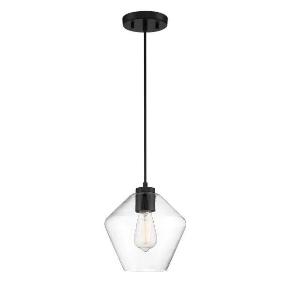 Clarity 1-Light Pendant in Coal Black - Image 1