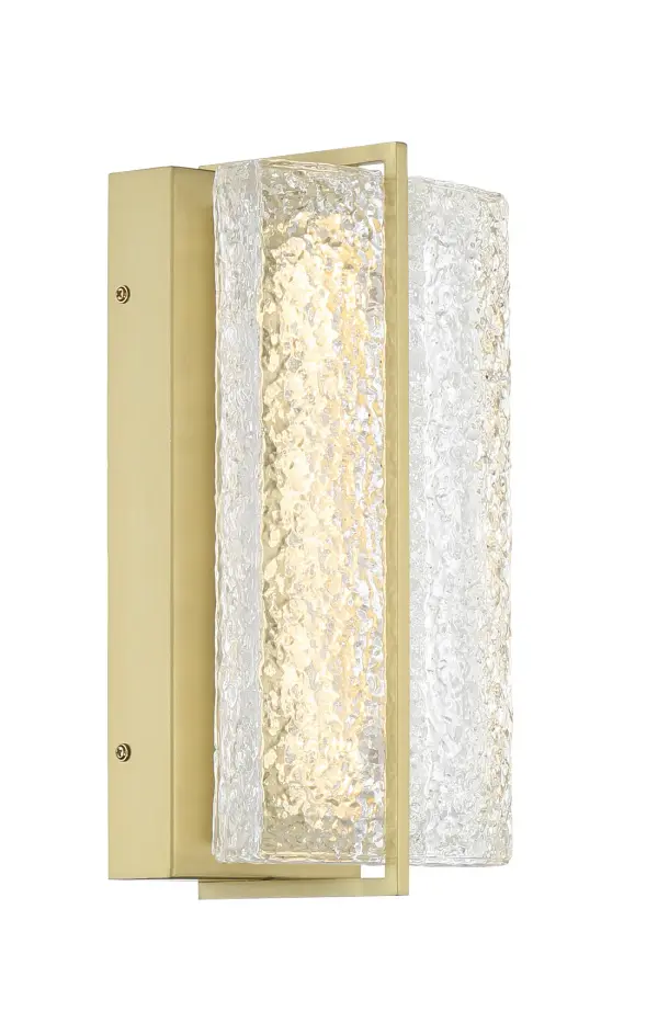 The Sevryn LED Wall Sconce combines contemporary styling with timeless elegance. Its cast clear crystal glass shade and soft brass finish create sophisticated ambient lighting, while integrated LED technology delivers energy-efficient illumination.