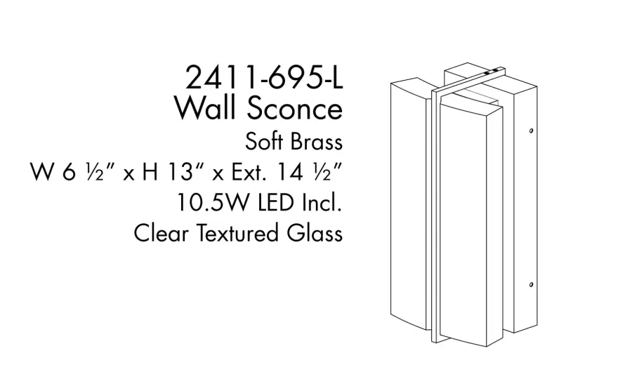 Sevryn LED Wall Sconce in Soft Brass - Image 6