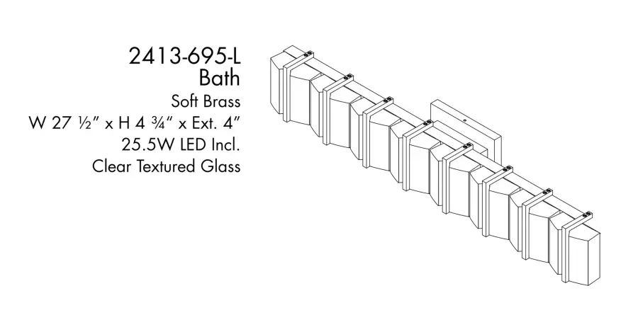 Sevryn LED Vanity Light in Soft Brass - Image 6
