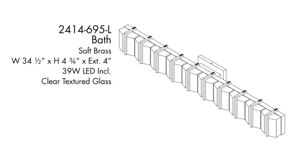 Sevryn LED Vanity Light in Soft Brass - Image 6