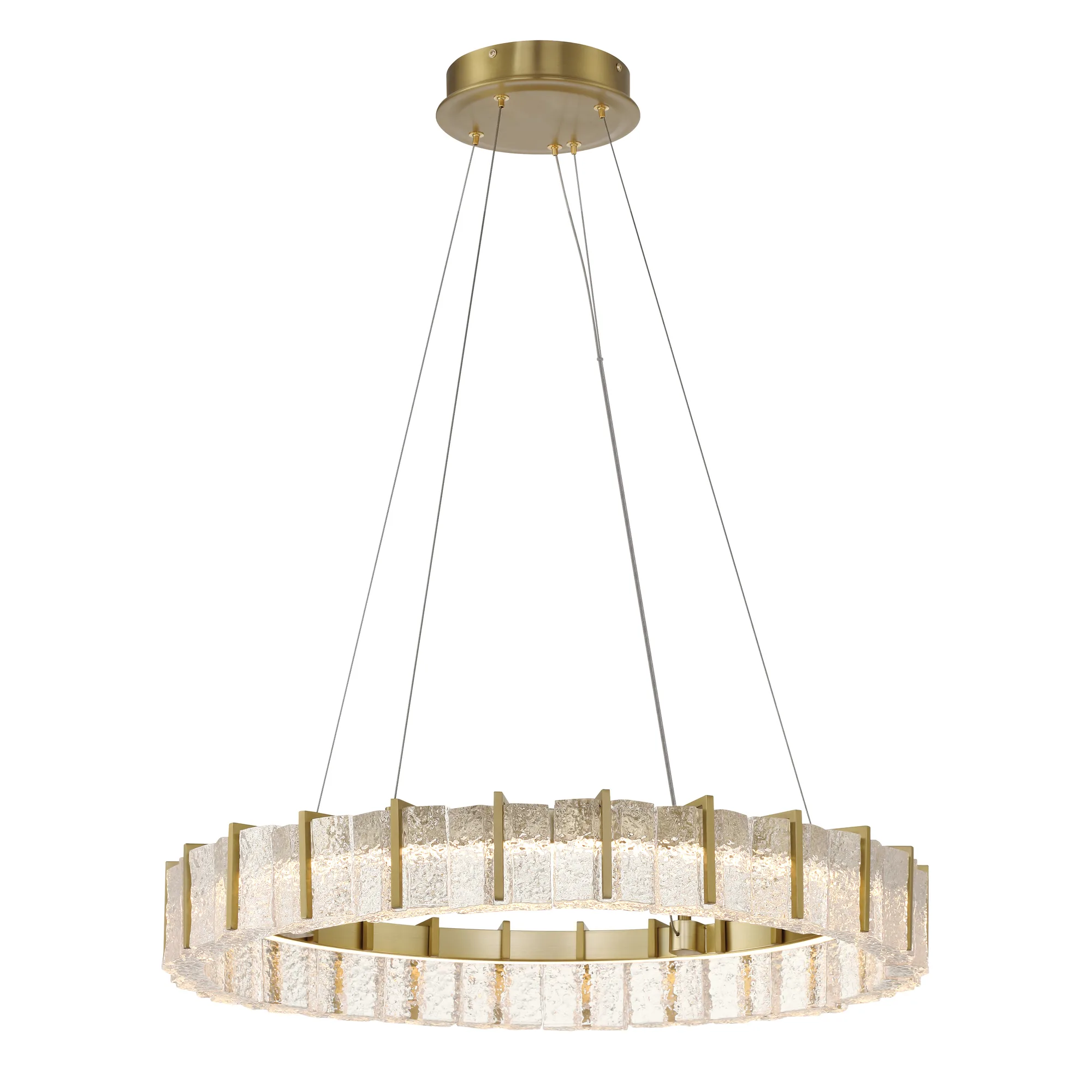 Sevryn LED Pendant in Soft Brass