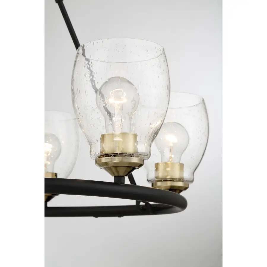 Winsley 5-Light Chandelier in Coal with Stained Brass - Image 2