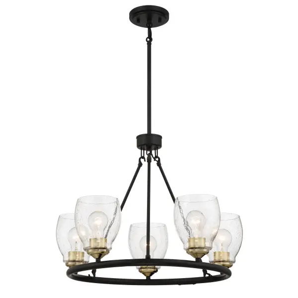 Winsley 5-Light Chandelier in Coal with Stained Brass - Image 5