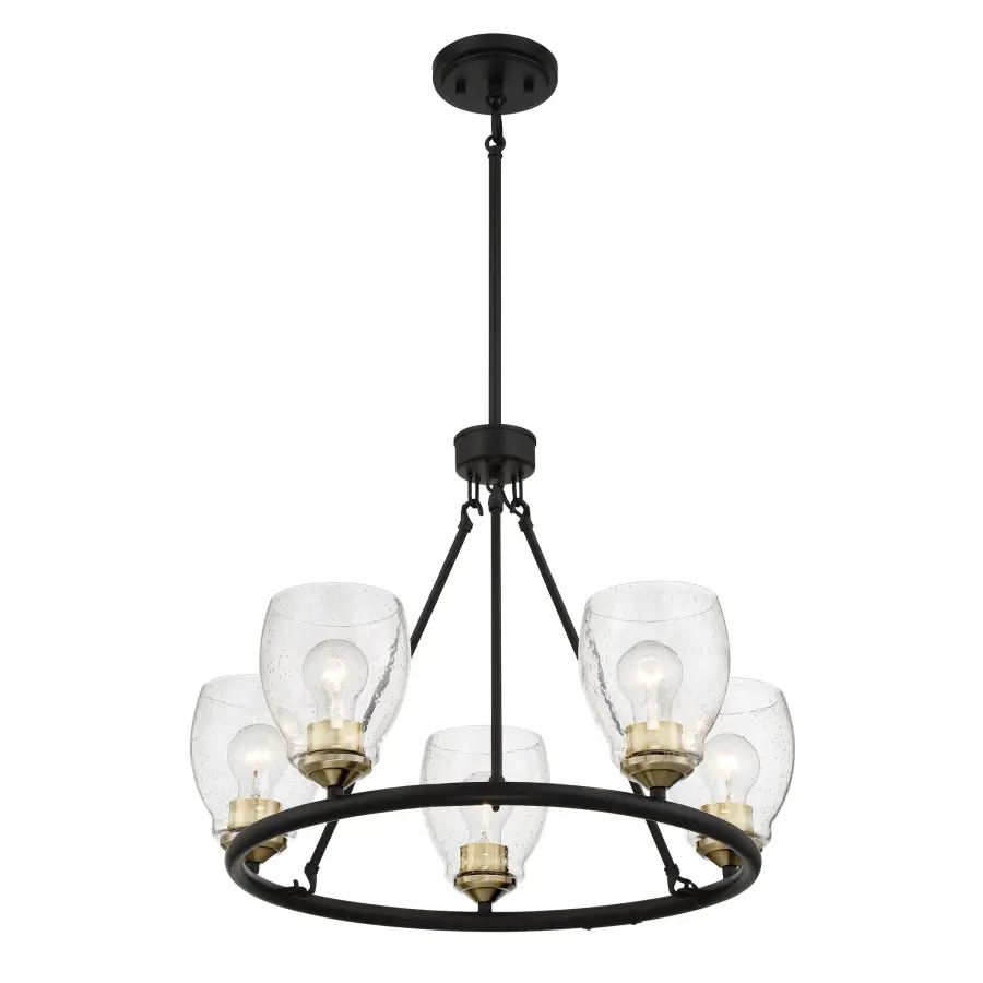 Winsley 5-Light Chandelier in Coal with Stained Brass - Image 6