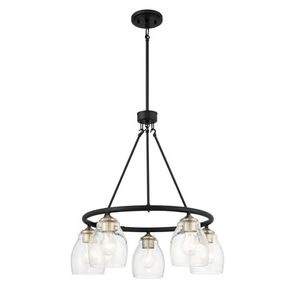 Winsley 5-Light Chandelier in Coal with Stained Brass - Image 7