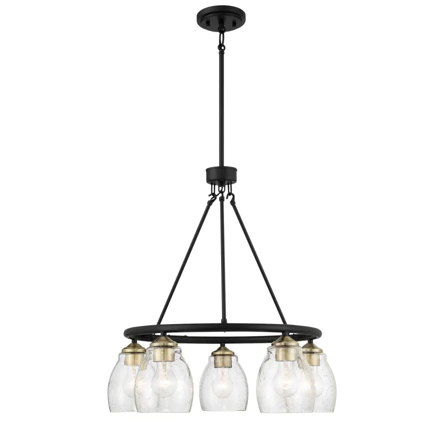 Winsley 5-Light Chandelier in Coal with Stained Brass - Image 8