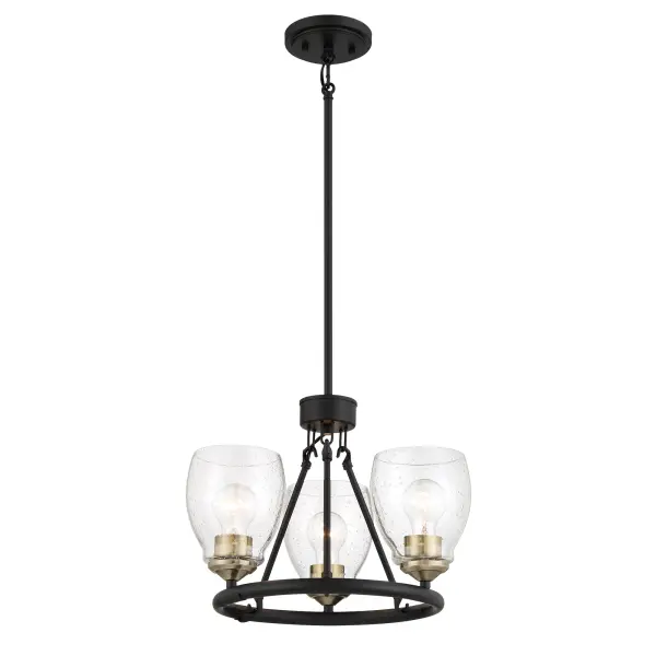 Winsley 3-Light Chandelier in Coal with Stained Brass - Image 4