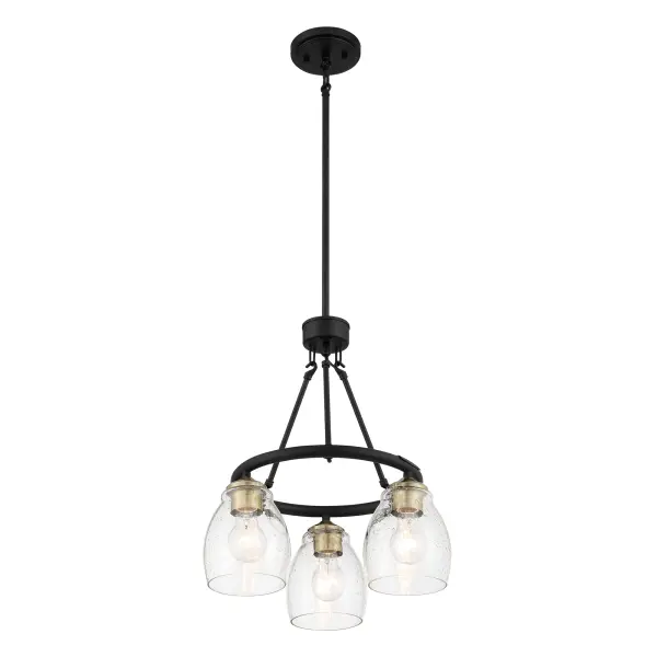 Winsley 3-Light Chandelier in Coal with Stained Brass - Image 6