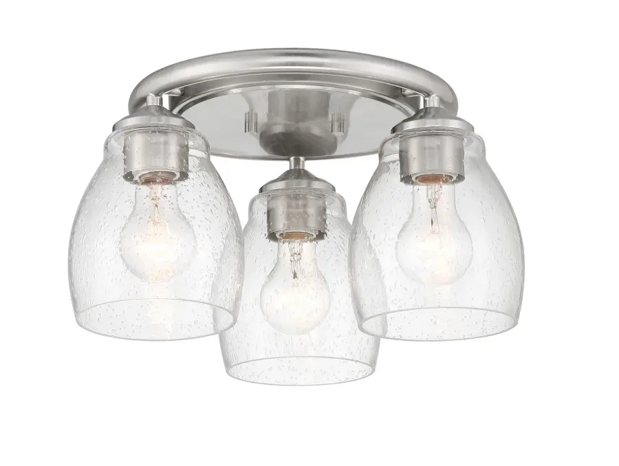 Winsley 3-Light Flush Mount in Brushed Nickel - Image 1