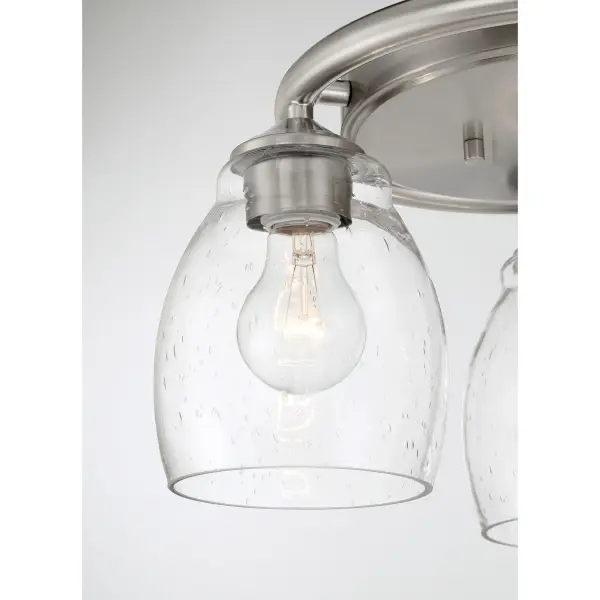 Winsley - 3 Light Flush Mount Fixture in Metal with Brushed Nickel Finish - alternate view
