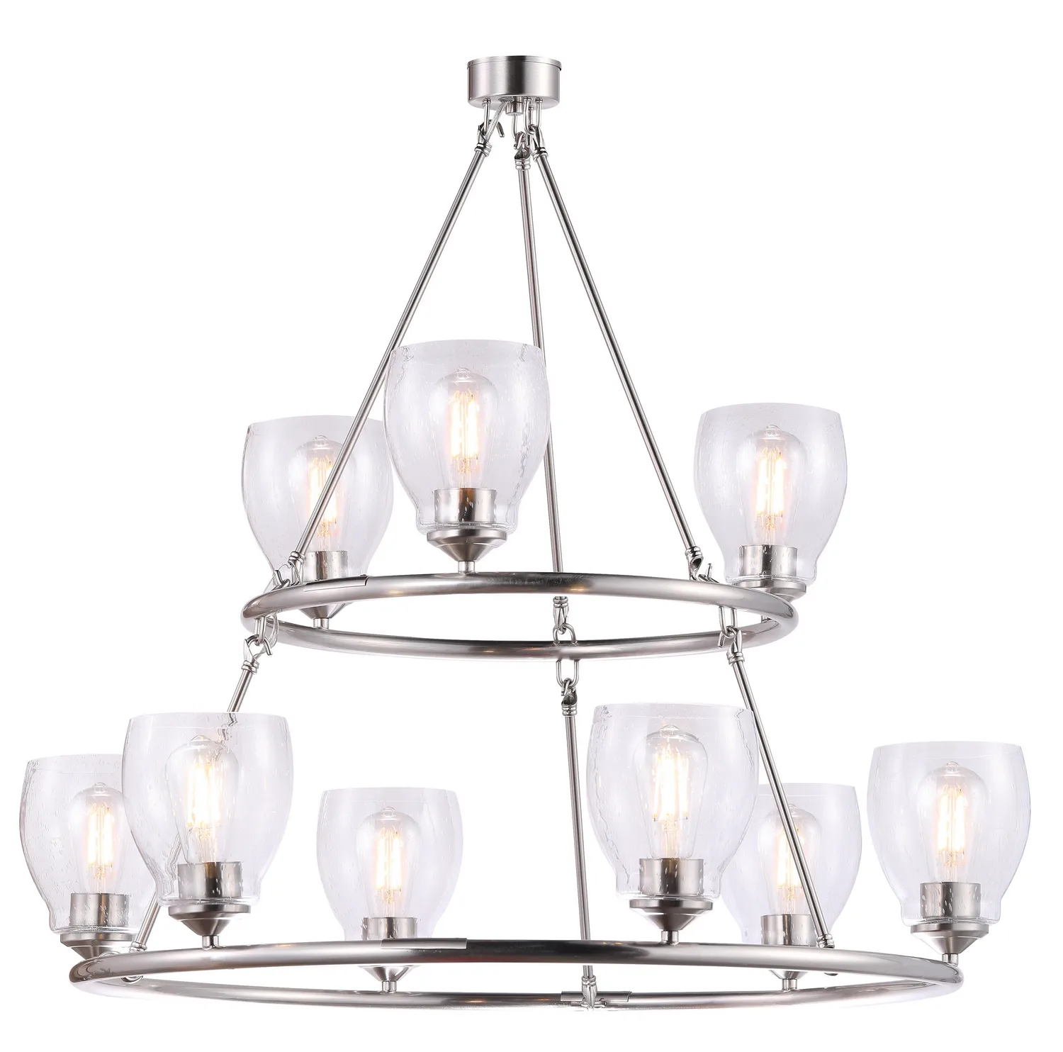 Winsley Nine Light Chandelier in Brushed Nickel