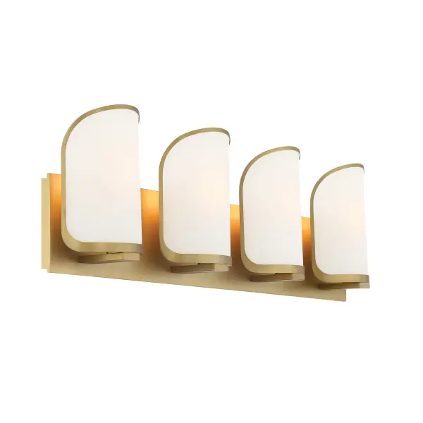 Elegant 4-Light Vanity with Warm Brass Finish & Soft Diffused Light - Image 4