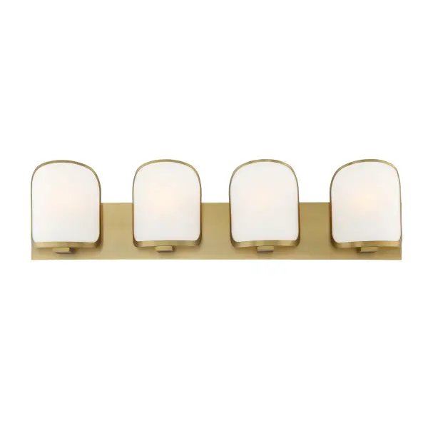 Elegant 4-Light Vanity with Warm Brass Finish & Soft Diffused Light - Image 6