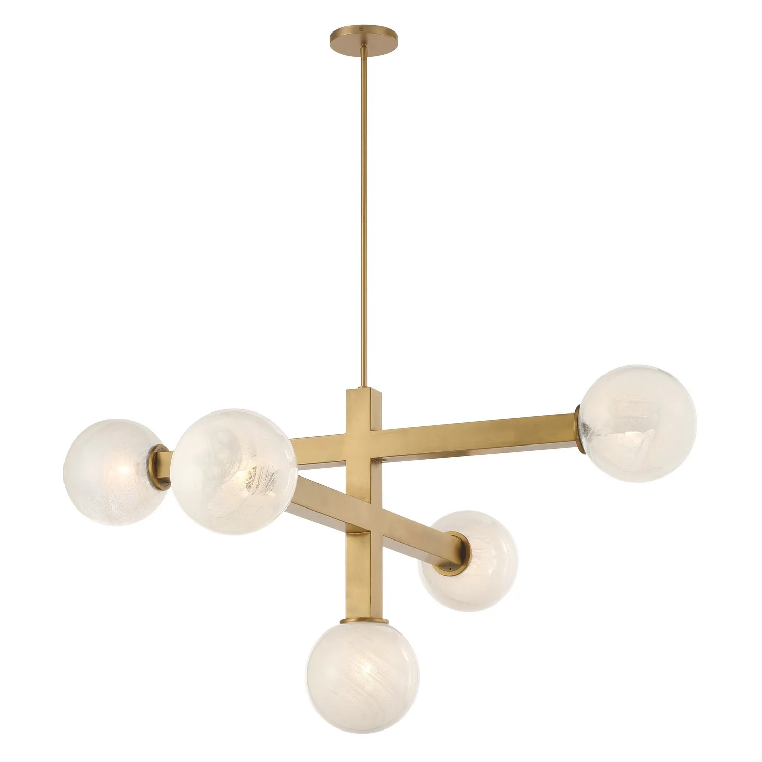 Narra Five Light Chandelier in Legacy Brass