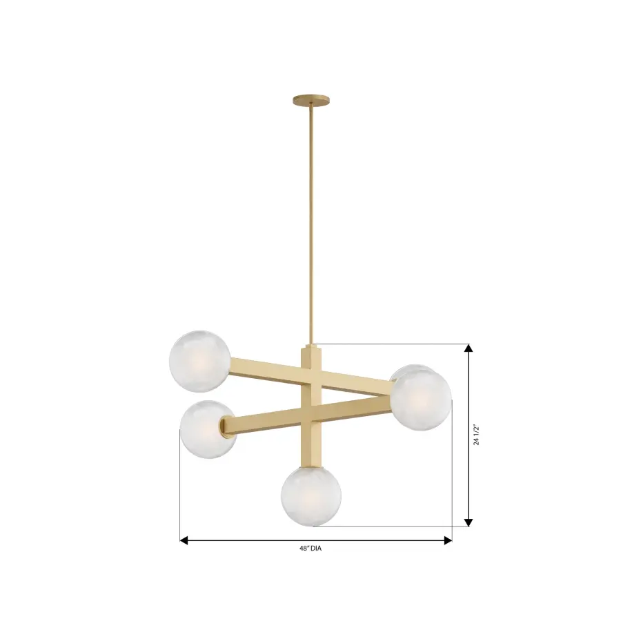 Narra 47" 5-Light Linear Chandelier in Legacy Brass - Image 2