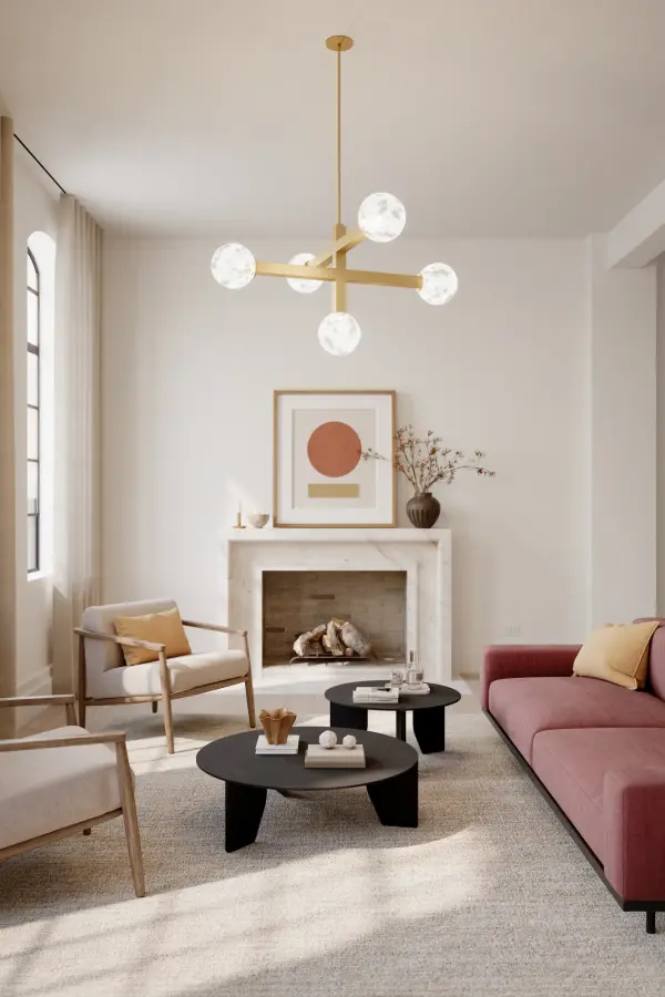 Narra 47" 5-Light Linear Chandelier in Legacy Brass - Image 3