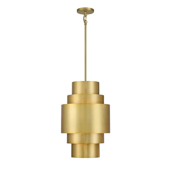 The SpyGlass Terrace pendant combines modern sophistication with industrial charm through its soft brass finish and steel construction. At 14 inches wide, it's perfectly scaled for intimate dining spaces, kitchen islands, or entryways.