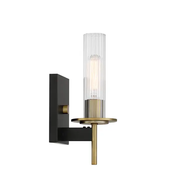 Classic Vanity Light with Vintage-Inspired Ribbed Glass Detail - Image 1