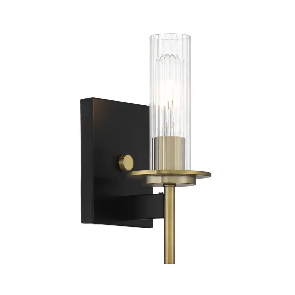 Classic Vanity Light with Vintage-Inspired Ribbed Glass Detail - Image 2