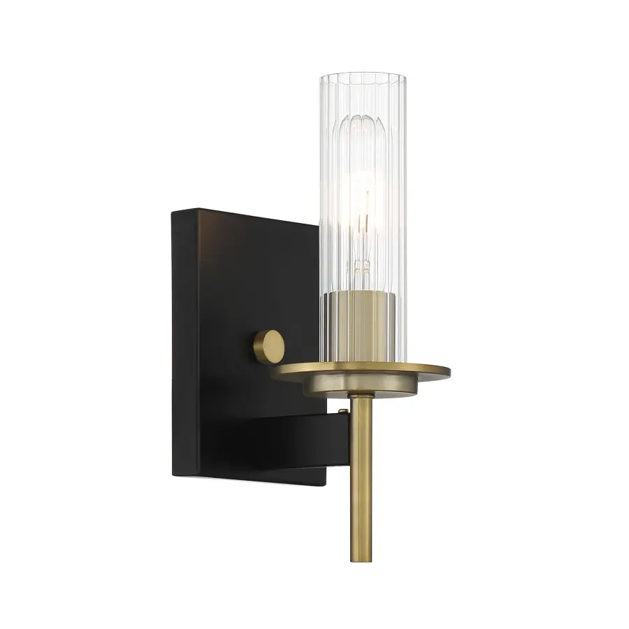 Classic Vanity Light with Vintage-Inspired Ribbed Glass Detail - Image 2
