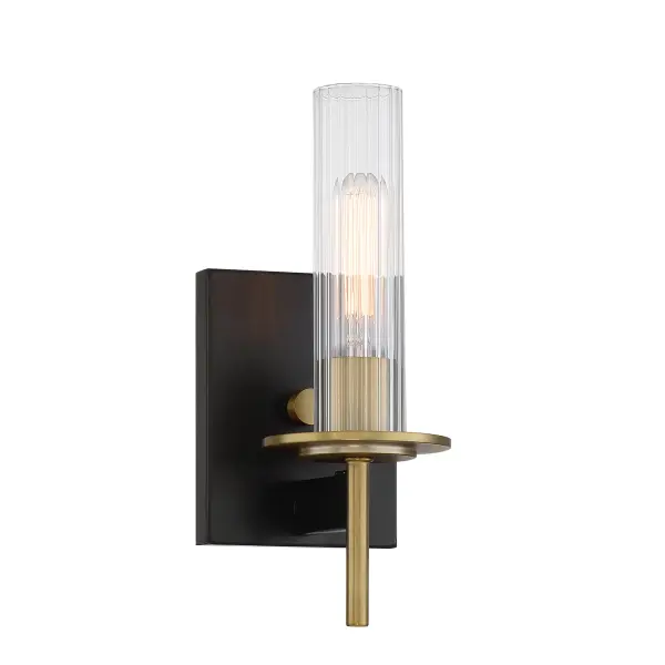 Classic Vanity Light with Vintage-Inspired Ribbed Glass Detail - Image 3