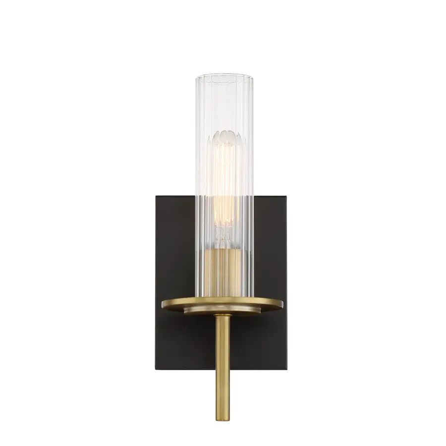 Classic Vanity Light with Vintage-Inspired Ribbed Glass Detail - Image 4