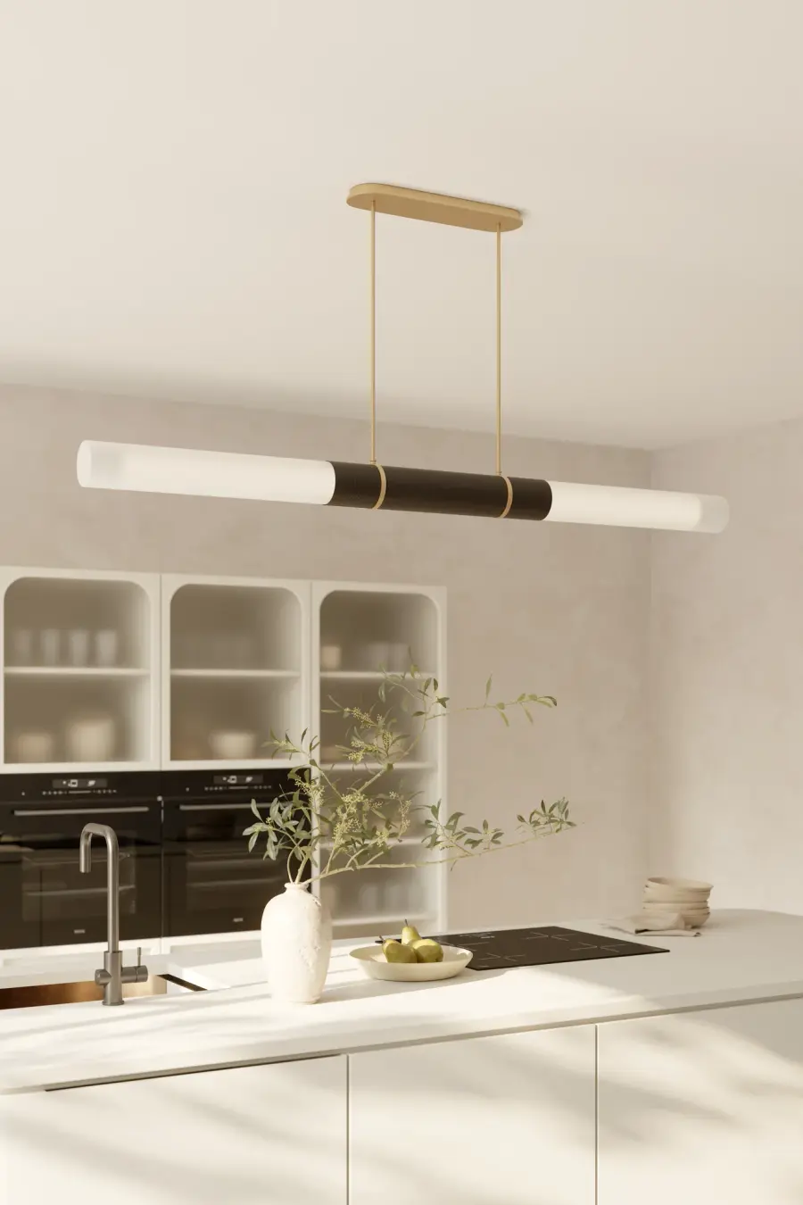 Linthor 64" LED Linear Chandelier in Legacy Brass - Image 2