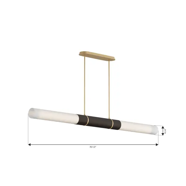 Linthor 64" LED Linear Chandelier in Legacy Brass - Image 4