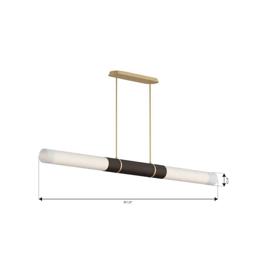 Linthor 64" LED Linear Chandelier in Legacy Brass - Image 4