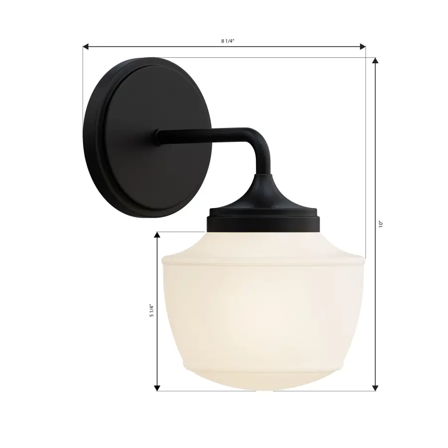 Cornwell 10" 1-Light Bath Sconce in Dark Matte Black - Image 3