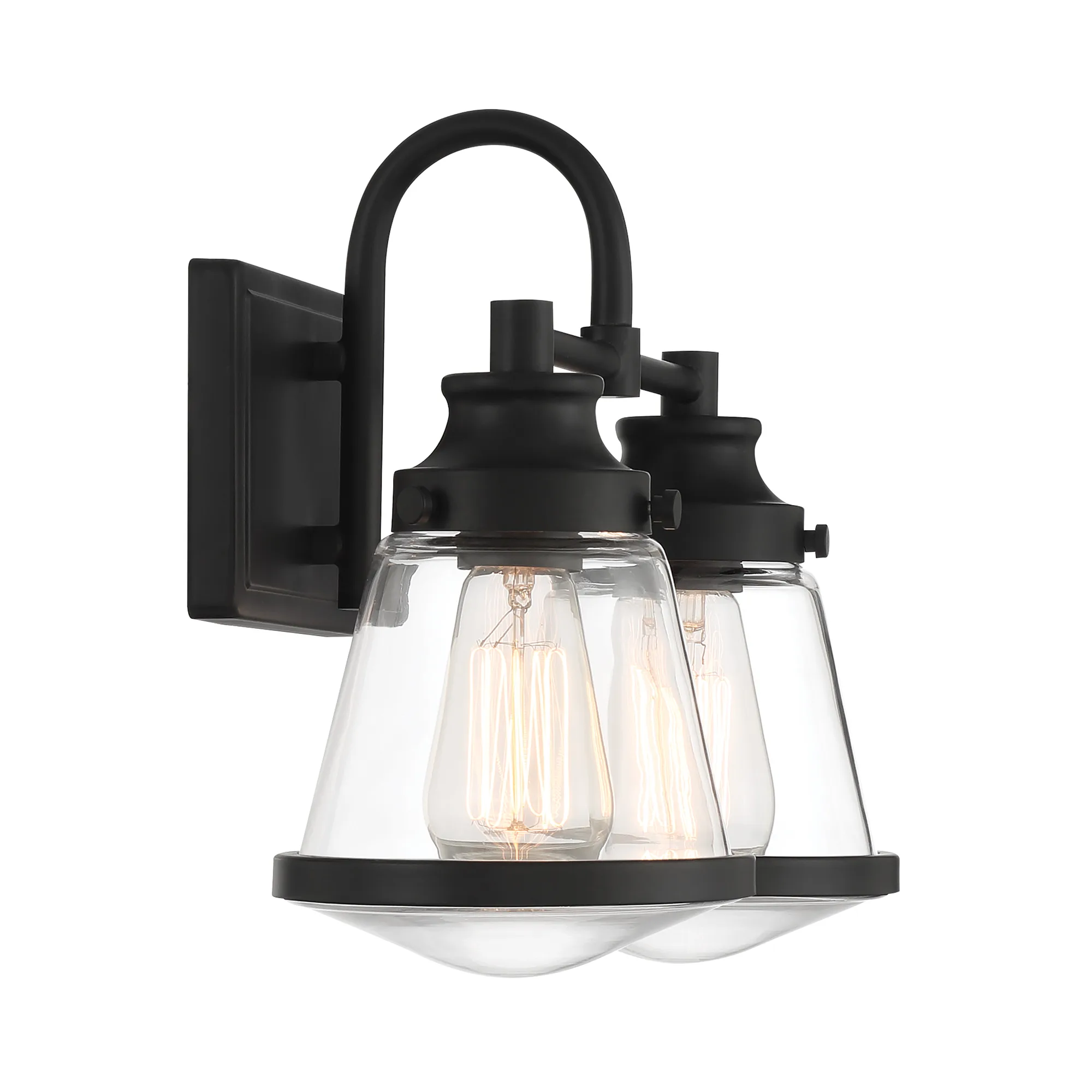 Mannsdale 2-Light Bath Vanity in Coal Black