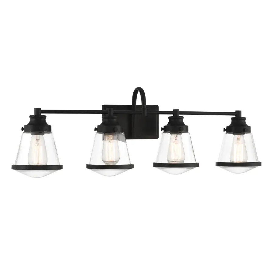 Mannsdale 4-Light Bath Vanity in Coal Black - Image 2