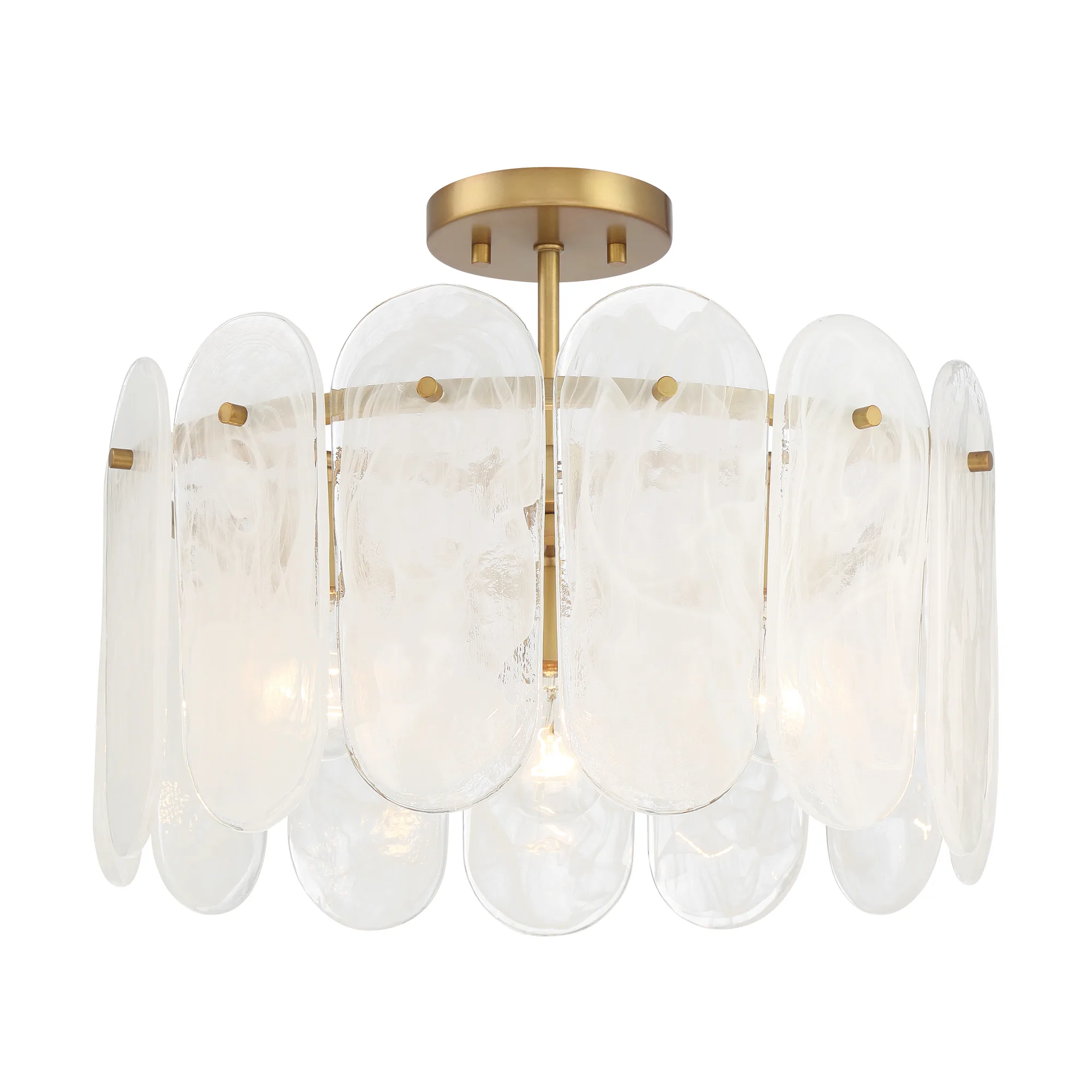 Oldmill 18.25" 3-Light Semi Flush in Legacy Brass