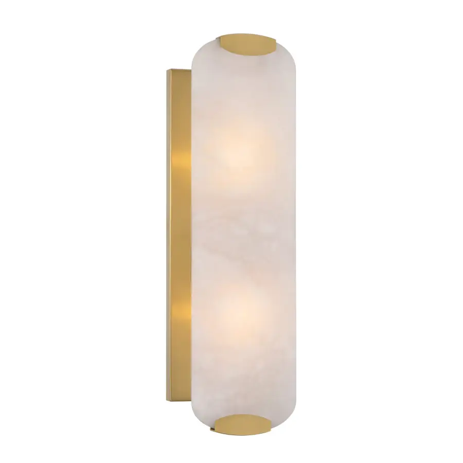 Glowstone 18" Legacy Brass Wall Sconce with Alabaster - Image 1