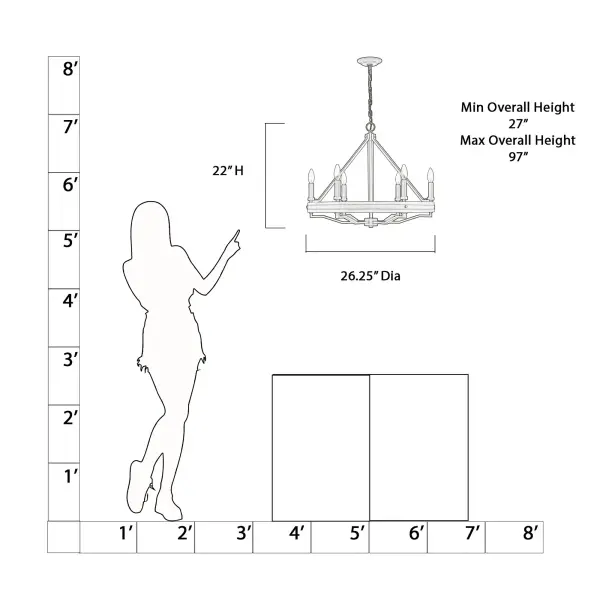 Sonoma 26" 6-Light Chandelier in Dark Bronze - Image 2