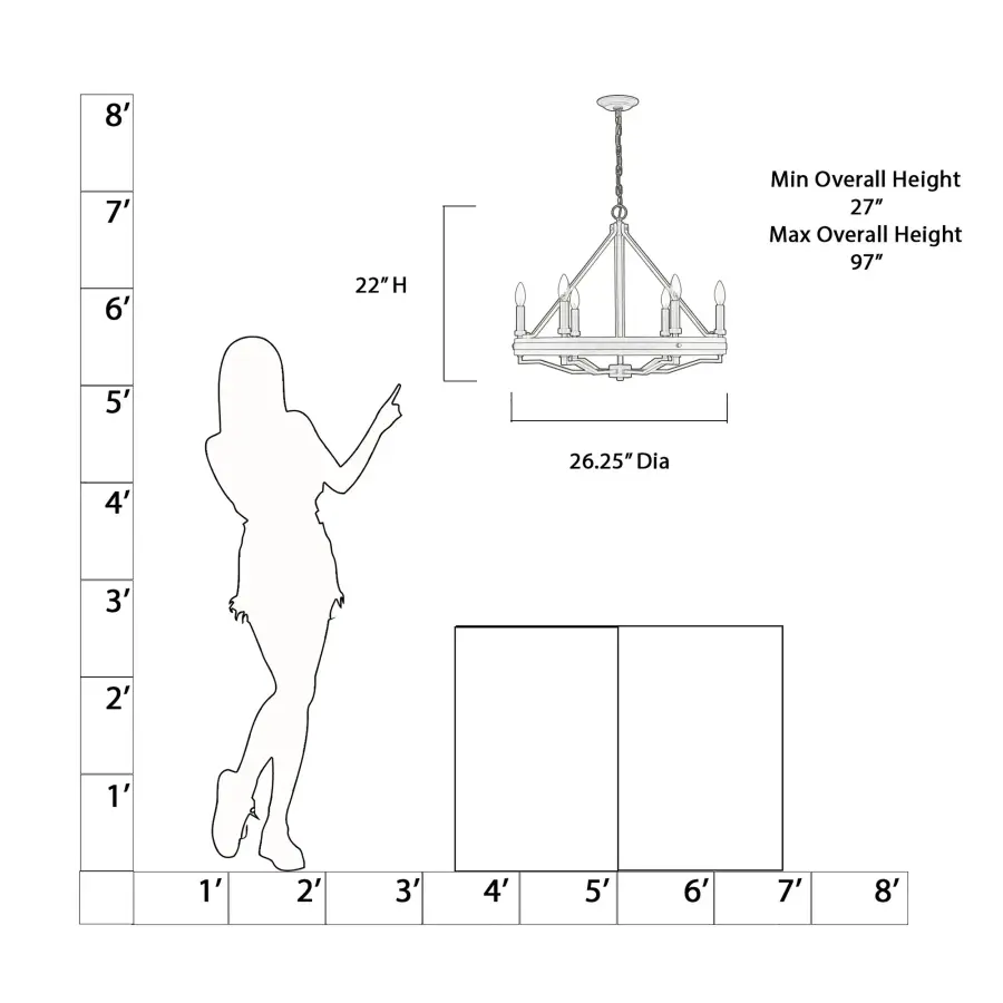 Sonoma 26" 6-Light Chandelier in Dark Bronze - Image 2