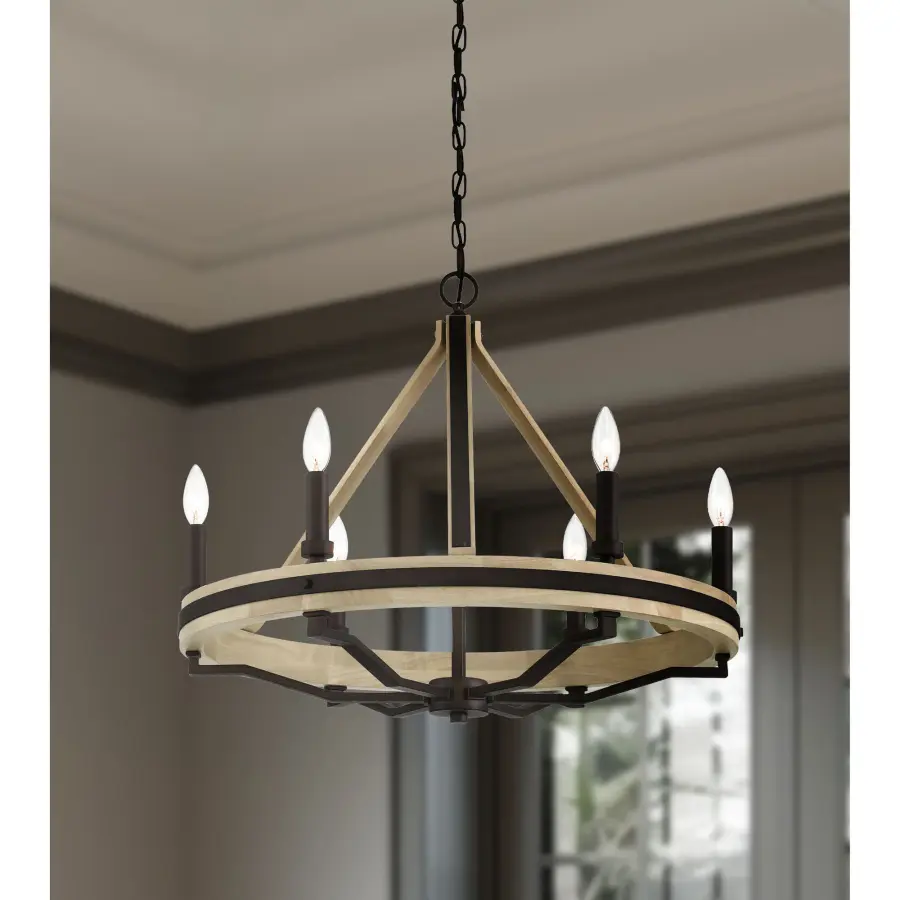 Sonoma 26" 6-Light Chandelier in Dark Bronze - Image 4