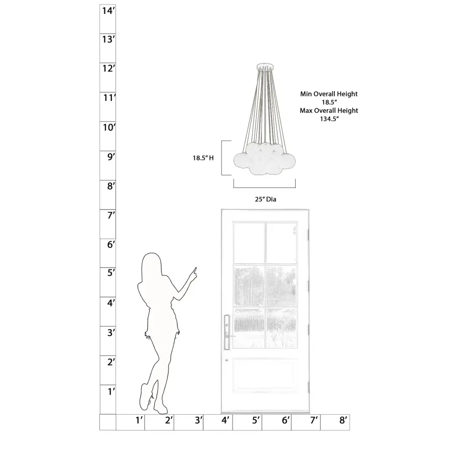 Langford 25" 5-Light Pendant in Legacy Brass - Image 2