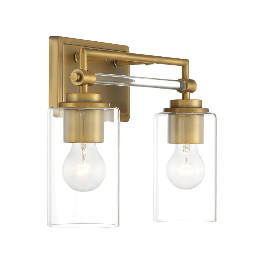 Binsly 2-Light Bath Vanity in Aged Brass - Image 2