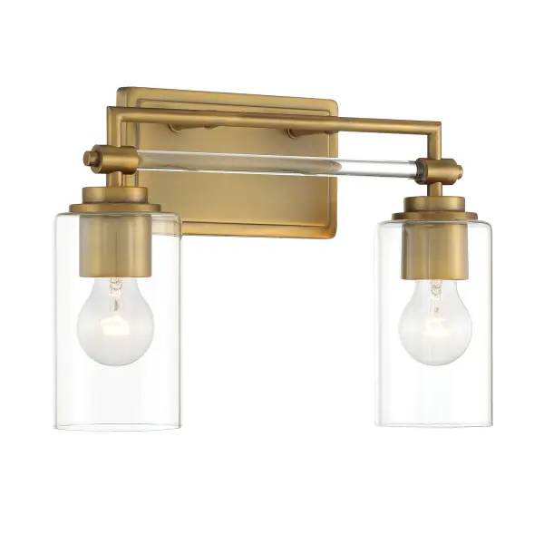 Binsly 2-Light Bath Vanity in Aged Brass - Image 3