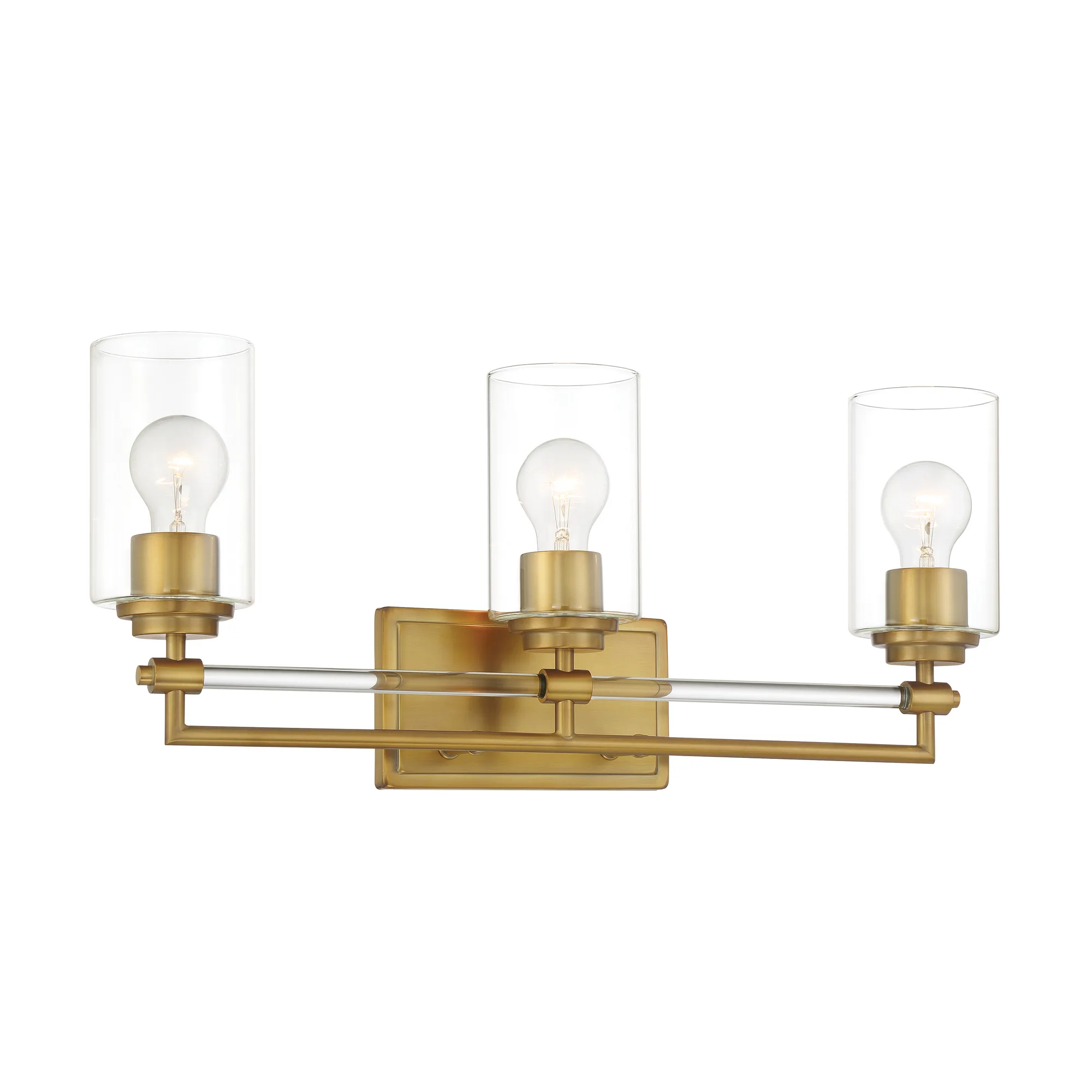 Binsly 3-Light Bath Vanity in Aged Brass