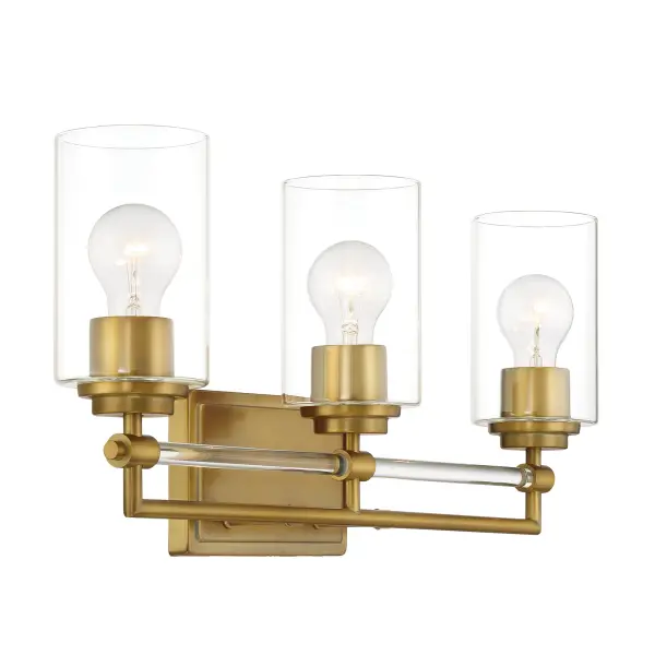 Binsly 3-Light Bath Vanity in Aged Brass - Image 4