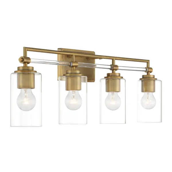 Binsly 4-Light Bath Vanity in Aged Brass - Image 3