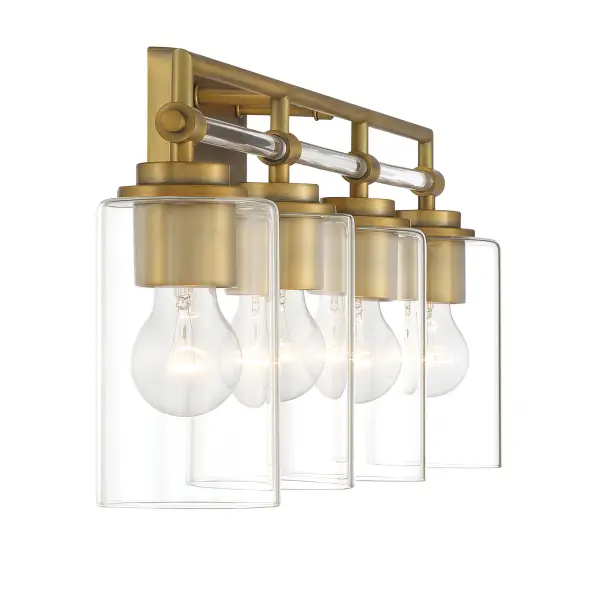 Binsly 4-Light Bath Vanity in Aged Brass - Image 4